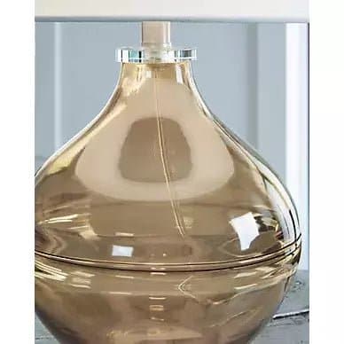 Amber Glass Base Table Lamp - HER Home Design Boutique